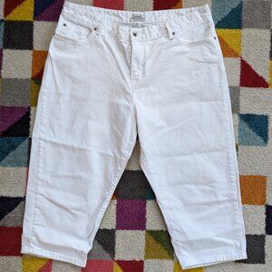 LIKE NEW Women's LL Bean Classic White Cropped Jeans Size 20 Petite ID 286348